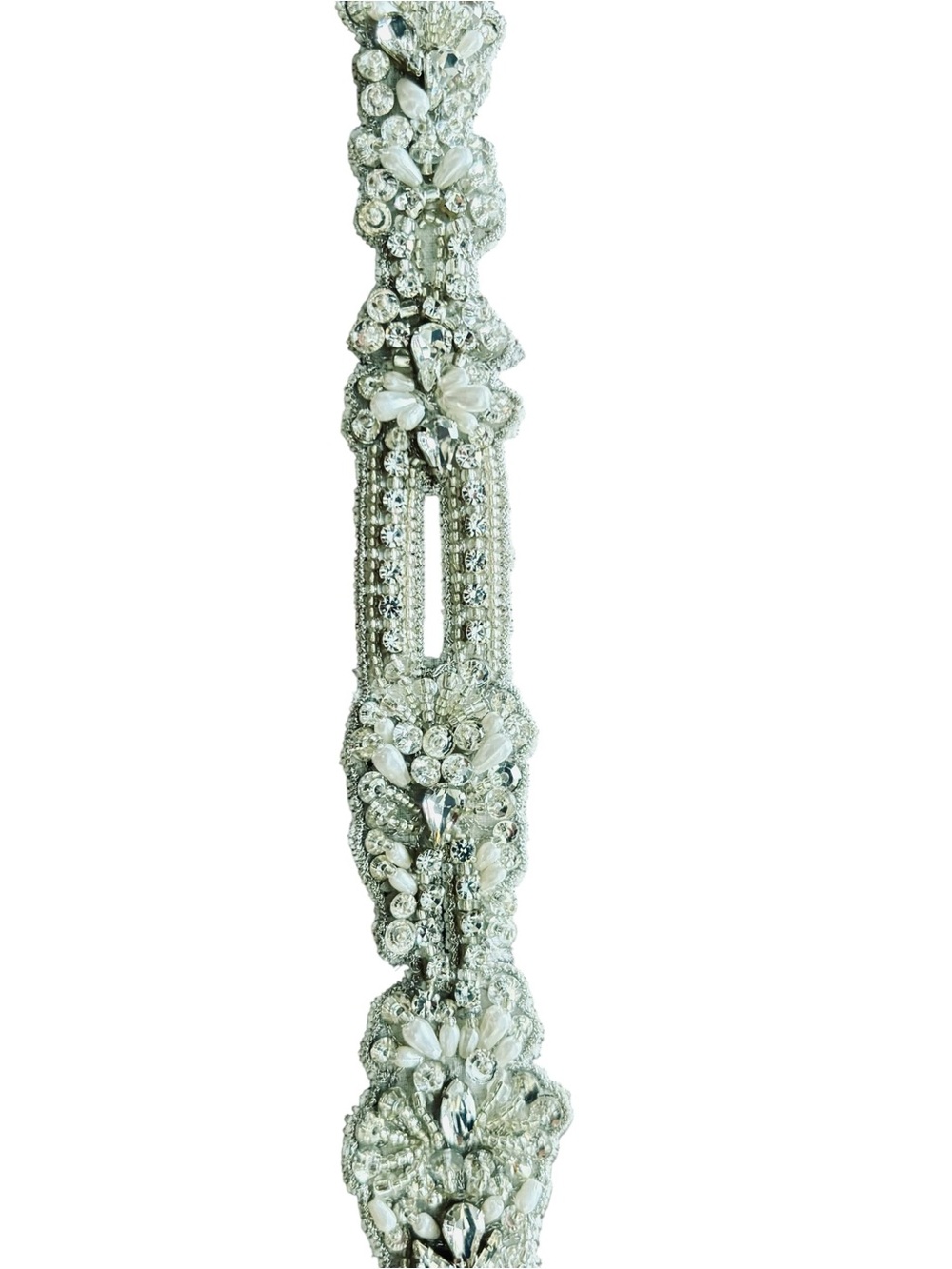 NWT Evan Picone Crystal Embellished Bridal Belt - Silver - Picture 7 of 15